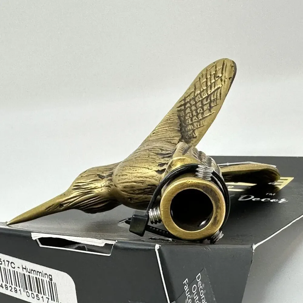 Festive Faucets Brass Outdoor Faucet Handle H517C Hummingbird Spigot Garden Gift
